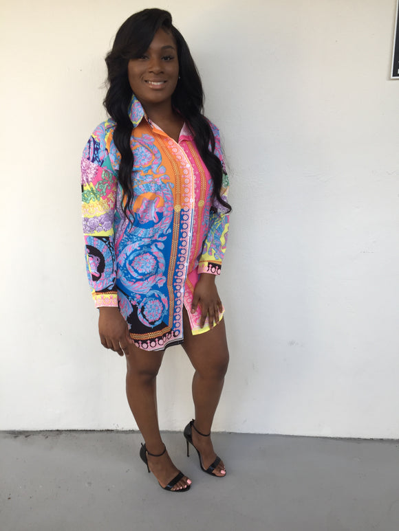 Printed Mini Dress