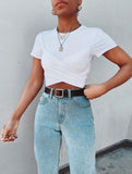 Criss cross crop top